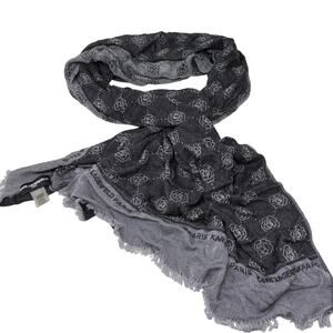 Karl Lagerfeld Reversible Rose Stitch Scarf Casual Knit Designer Classic Staple